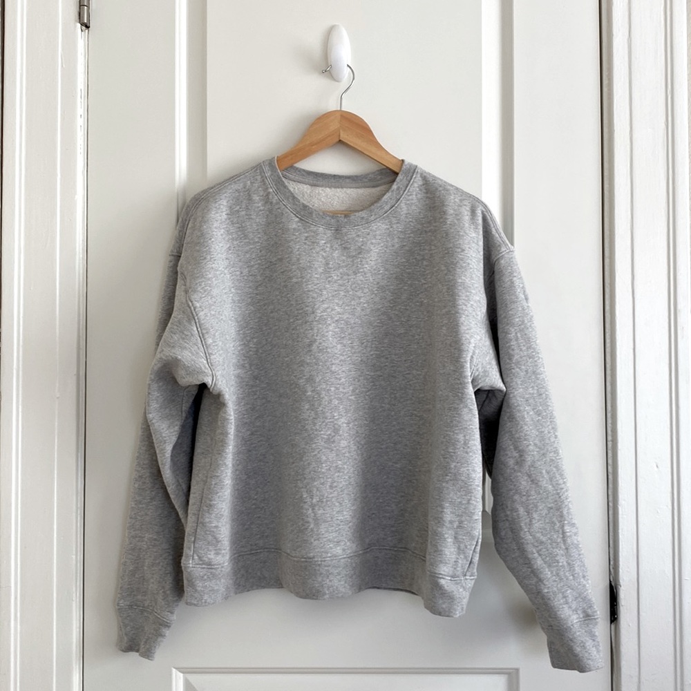 Girlfriend Collective 50/50 Classic Sweatshirt in Heather Gray | XL